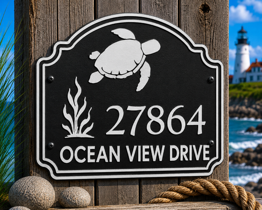 Specialty Address Sign - Sea Turtle
