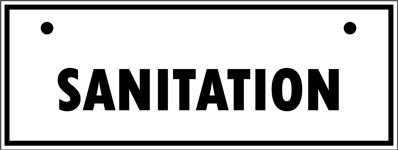 "SANITATION" TAG, 3 X 8