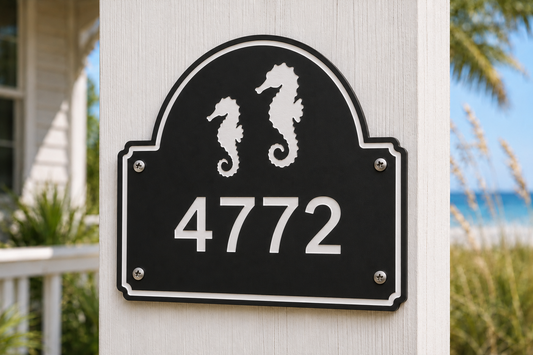 Seahorses Coastal Address Plaque
