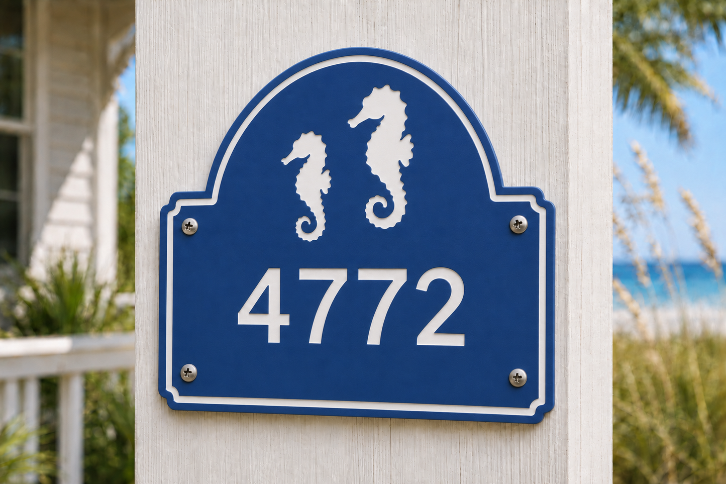 Seahorses Coastal Address Plaque
