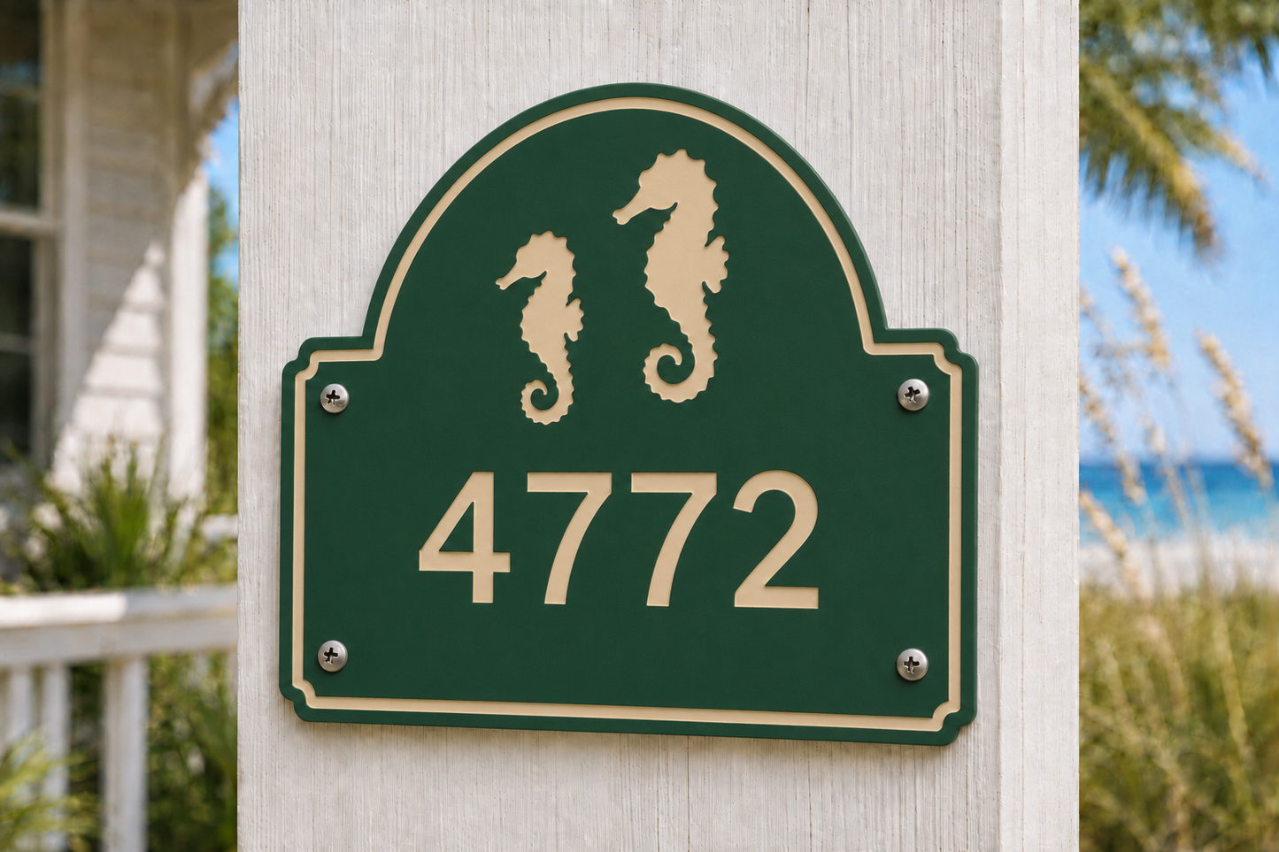 Seahorses Coastal Address Plaque