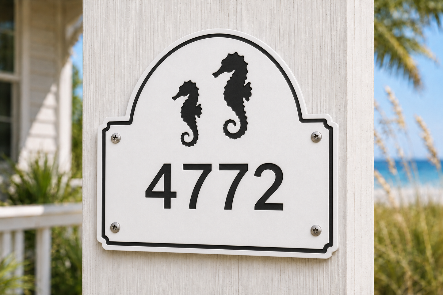 Seahorses Coastal Address Plaque