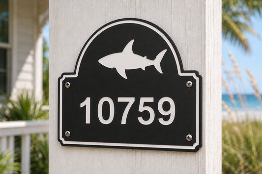 Shark Coastal Address Plaque