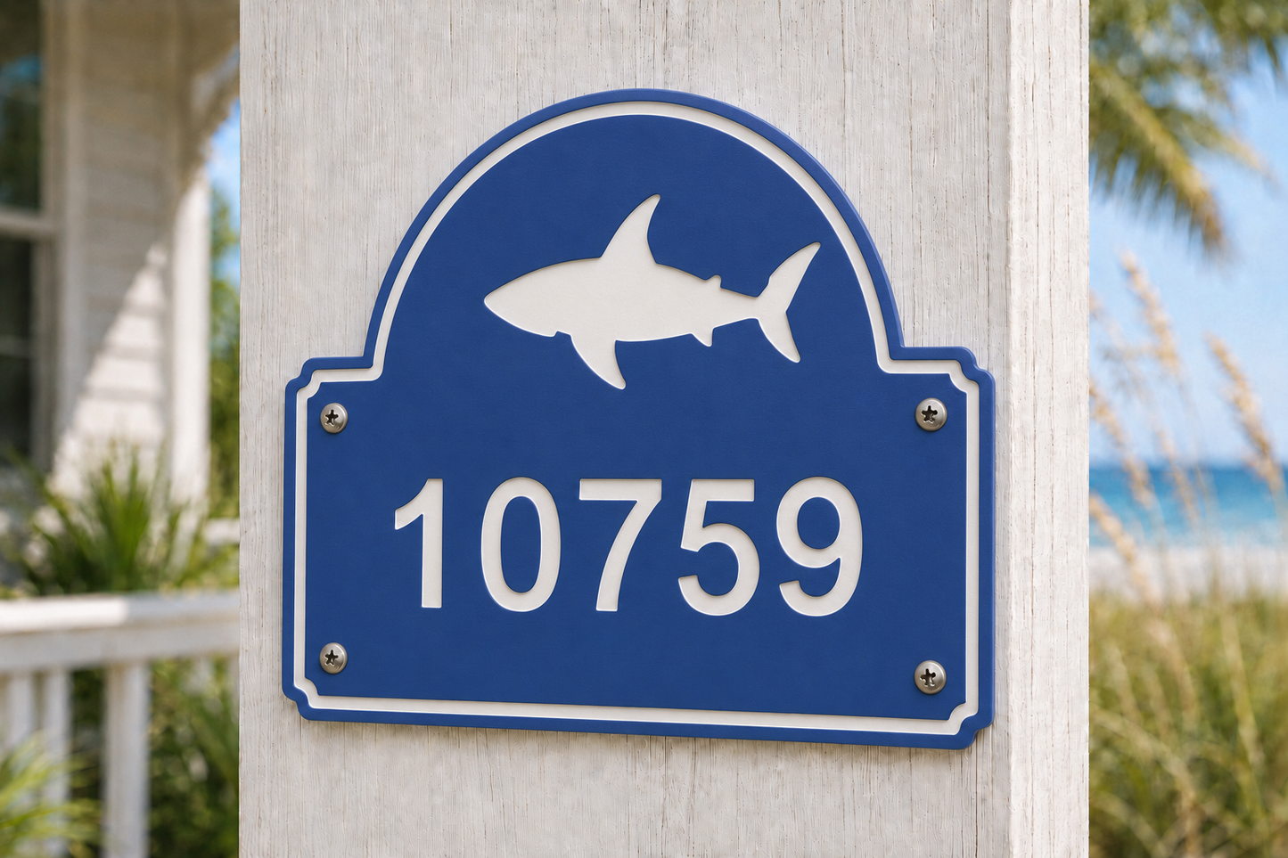 Shark Coastal Address Plaque