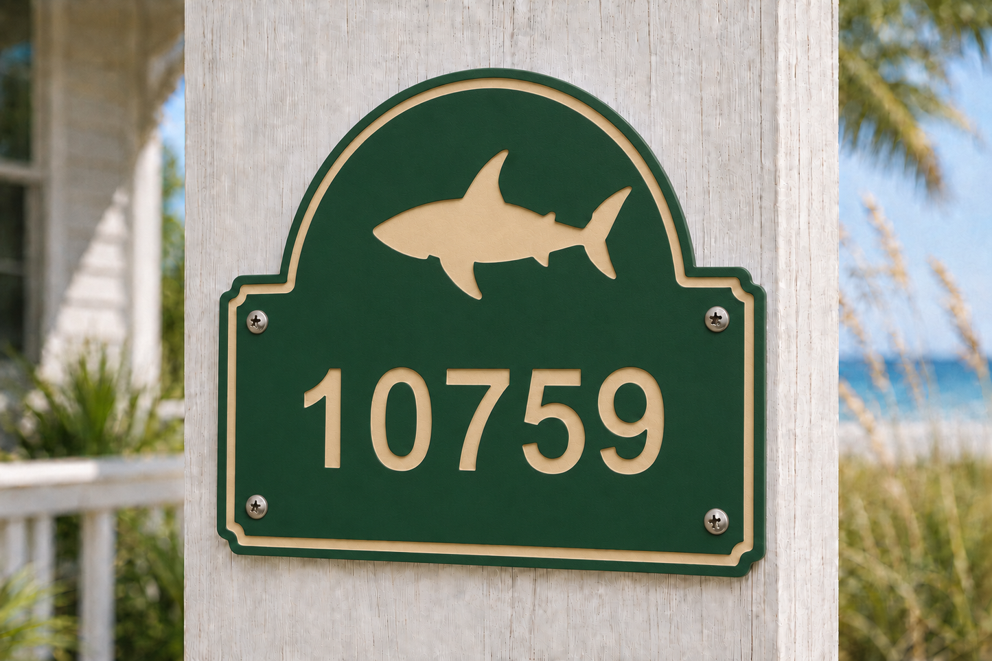 Shark Coastal Address Plaque