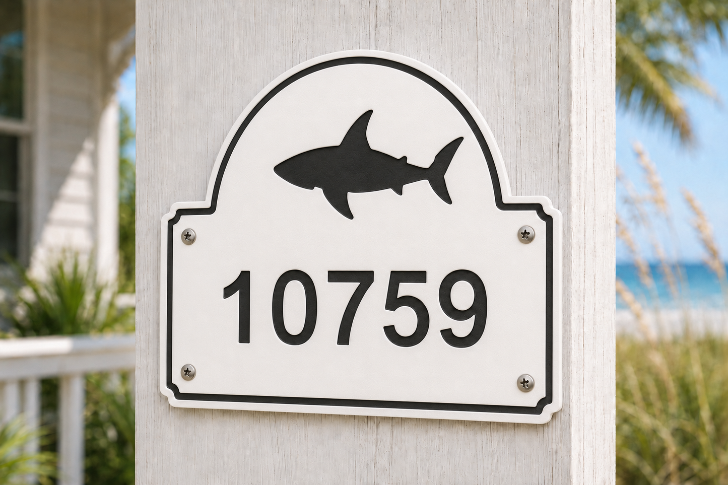 Shark Coastal Address Plaque