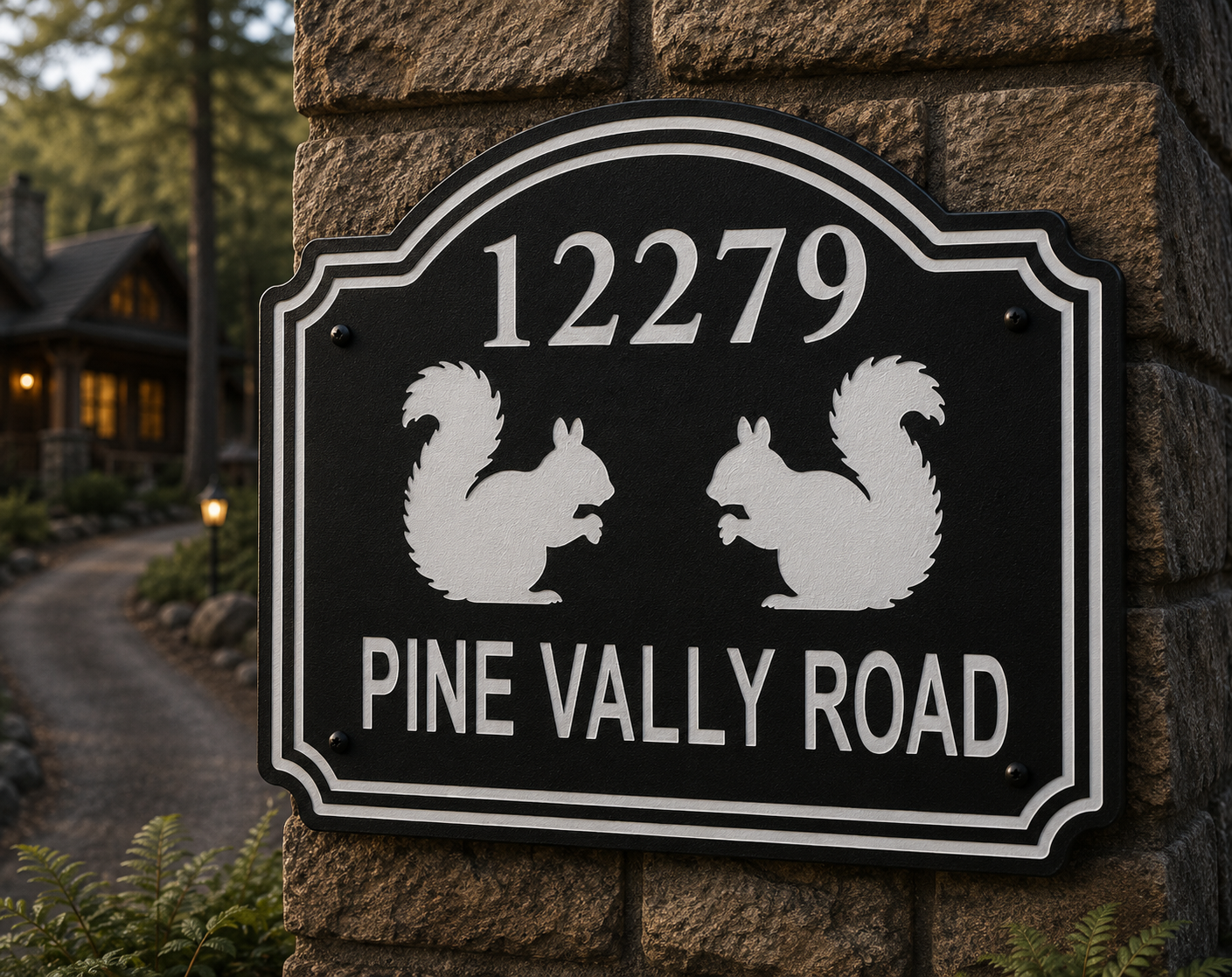 Custom Squirrel Address Sign