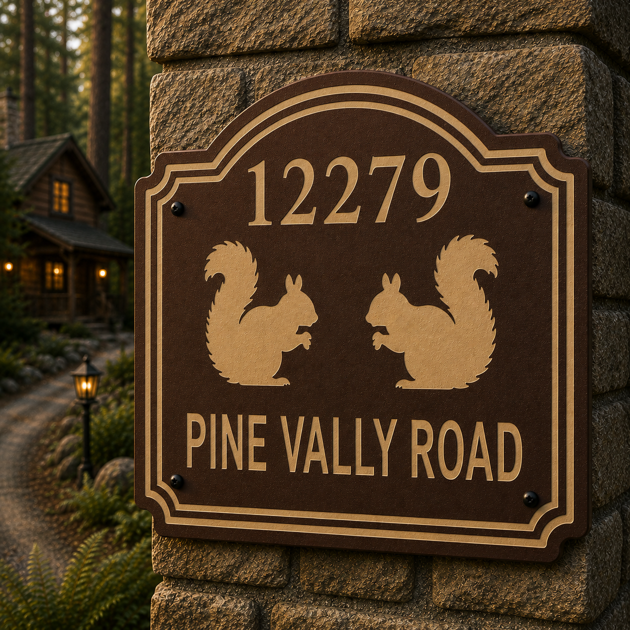 Custom Squirrel Address Sign