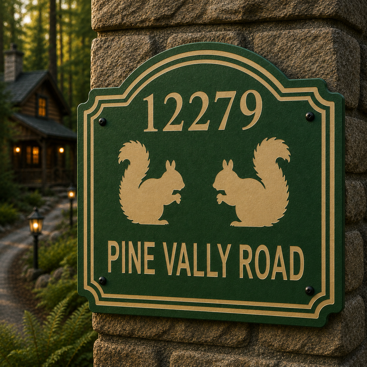 Custom Squirrel Address Sign