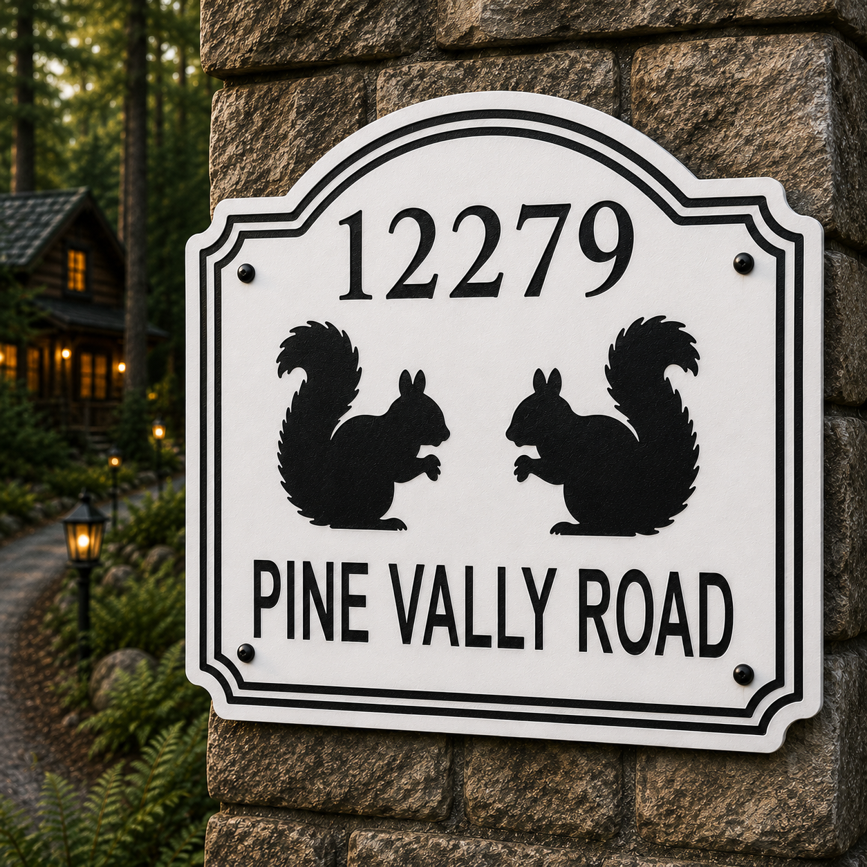 Custom Squirrel Address Sign