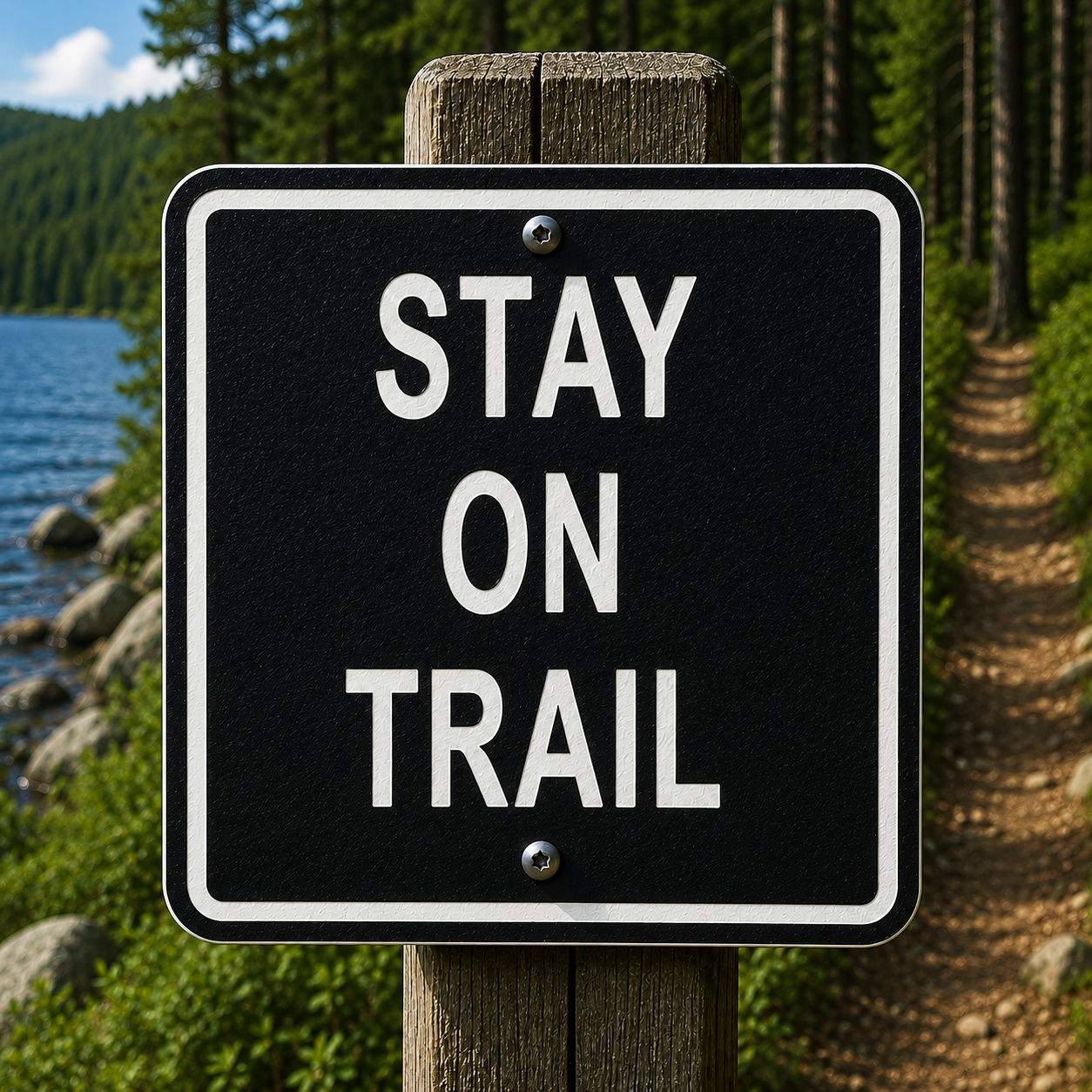 Stay On Trail Sign 10 x 10