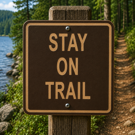 Stay On Trail Sign, 10 x 10