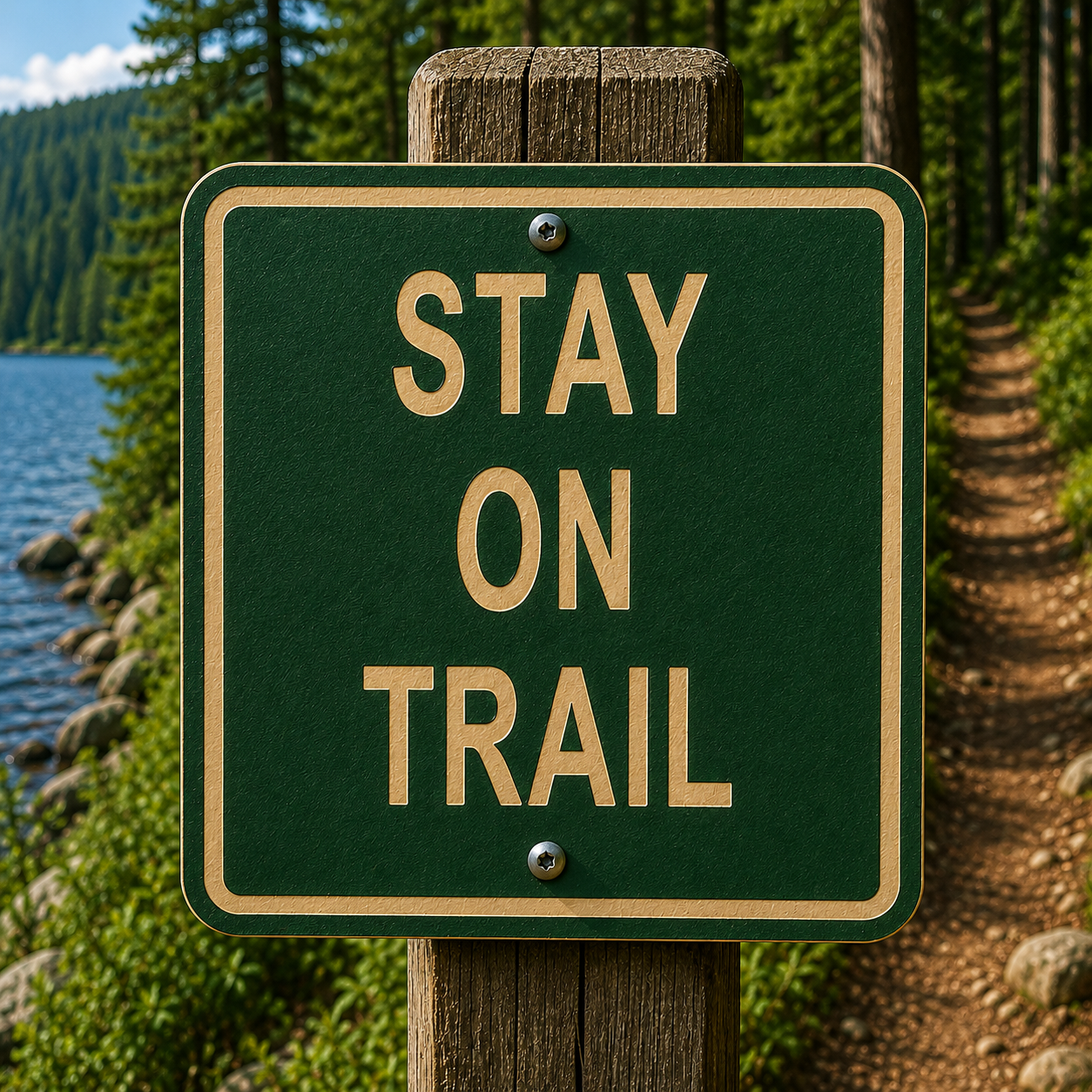 Stay On Trail Sign 10 x 10