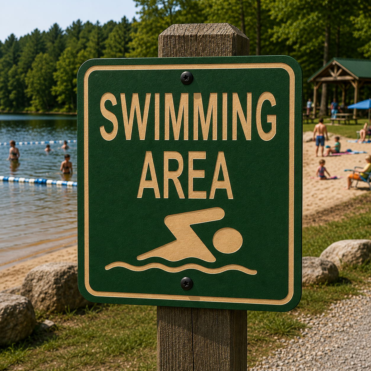 Swimming Area Sign 10 x 10