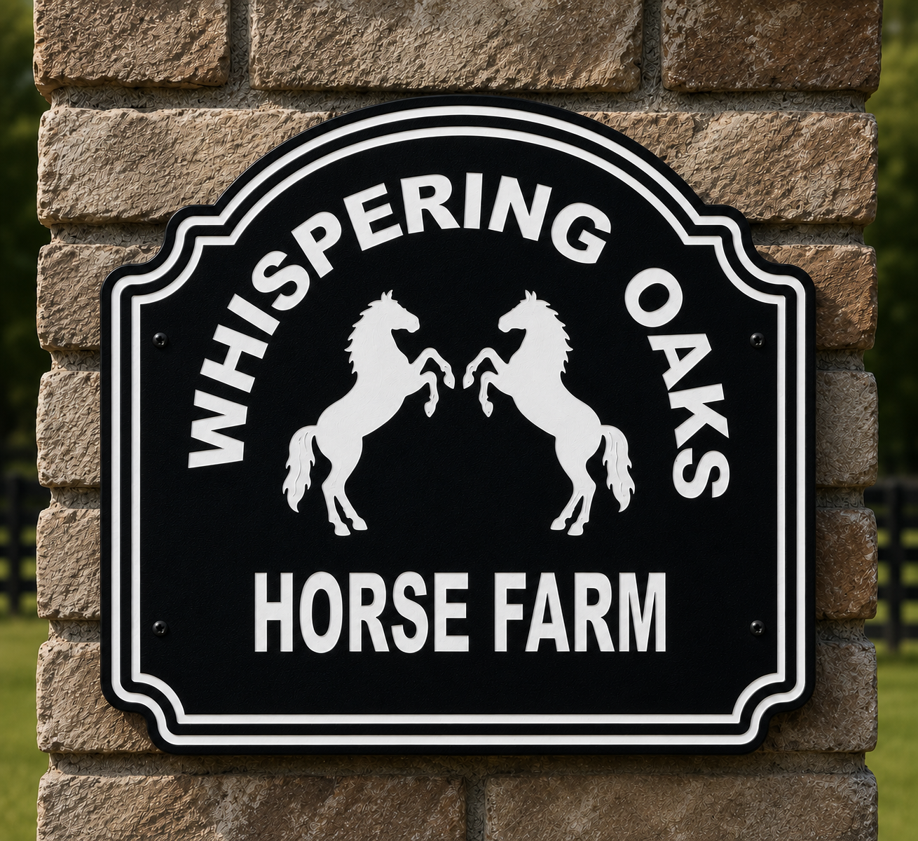 Custom Farm Signage - Standing Horses