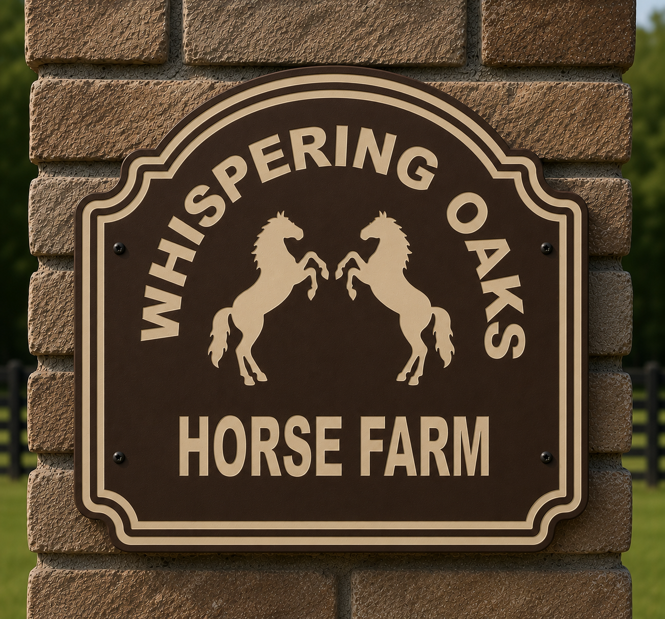 Custom Farm Signage - Standing Horses