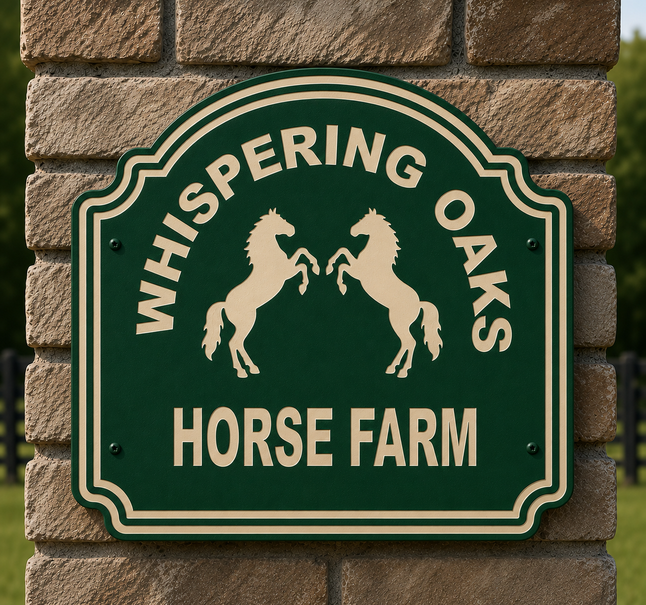 Custom Farm Signage - Standing Horses