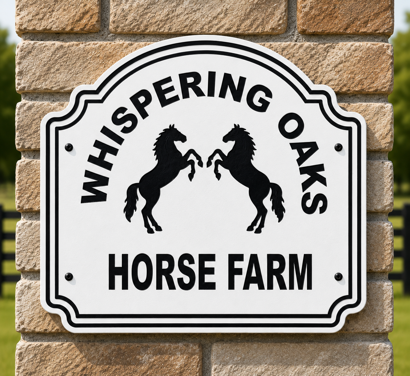 Custom Farm Signage - Standing Horses