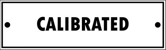 "CALIBRATED" TAG, 3 X 10