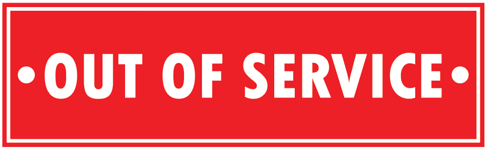 OUT OF SERVICE TAG