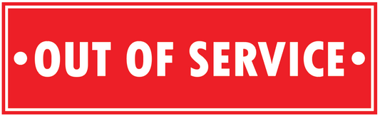 OUT OF SERVICE TAG