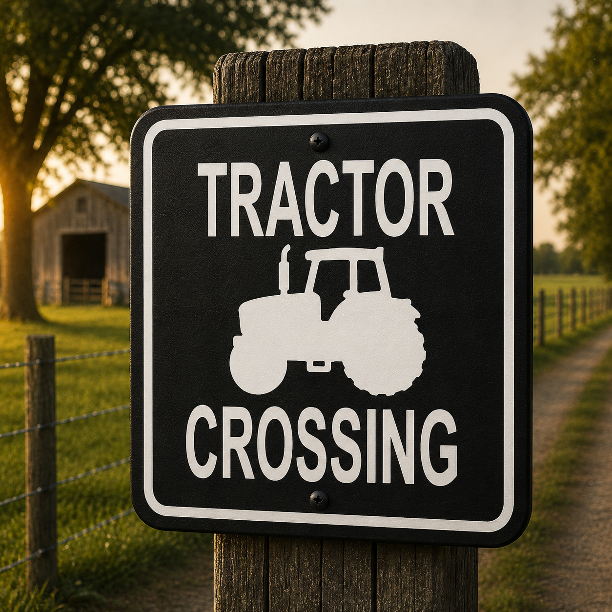 Tractor Crossing Sign