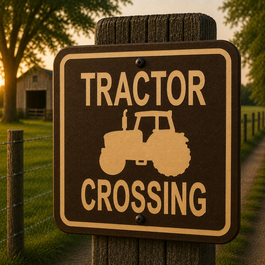 Tractor Crossing Sign, 10 x 10