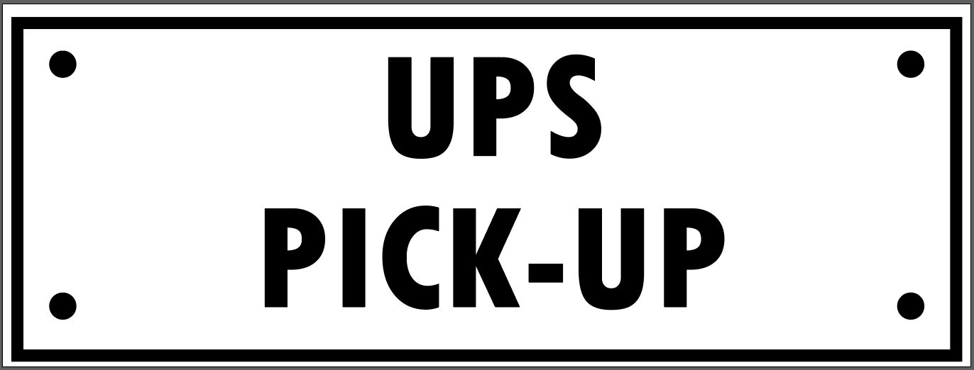 "UPS PICK-UP" TAG, 3 X 8