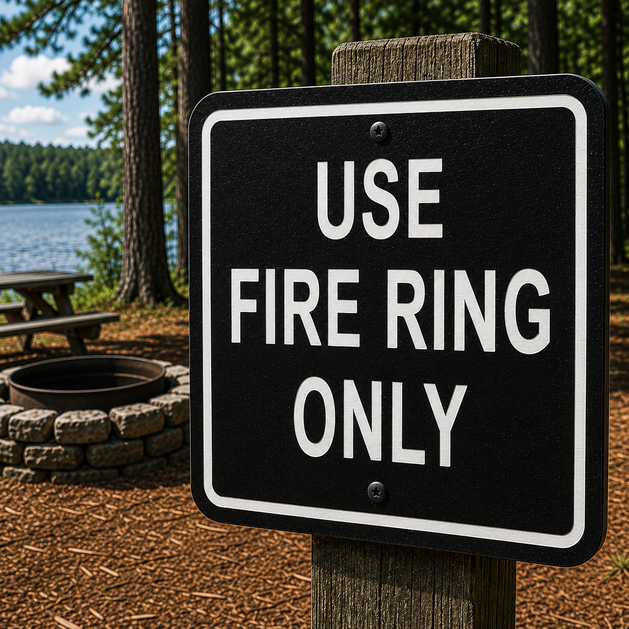 Use Fire Ring Only Sign 10 x 10