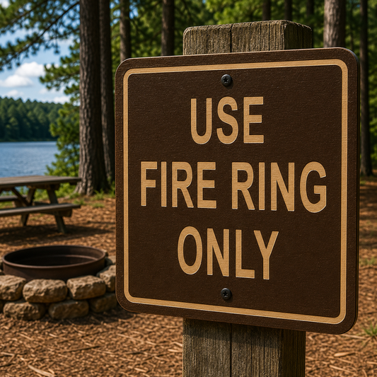 Use Fire Ring Only Sign, 10 x 10