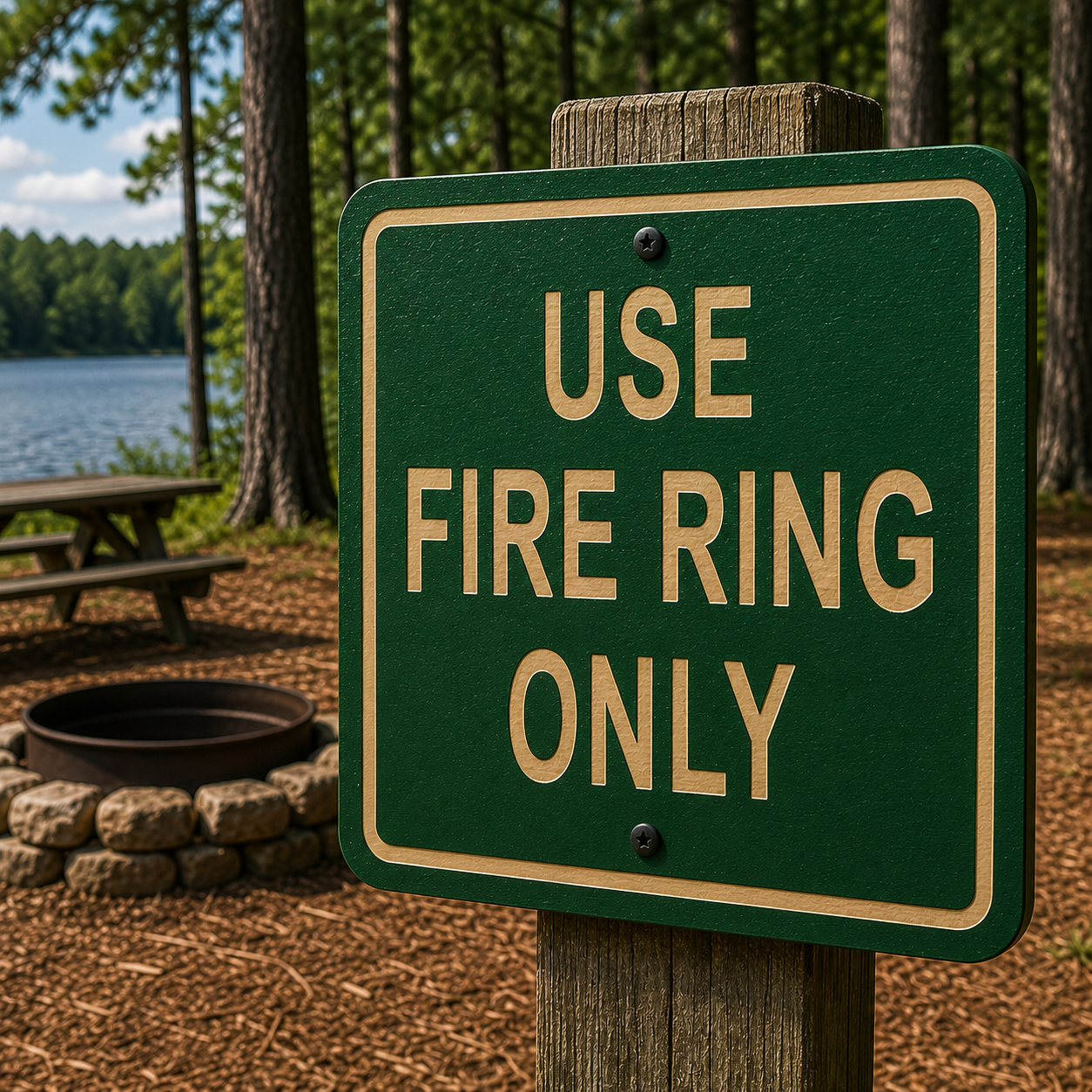 Use Fire Ring Only Sign 10 x 10