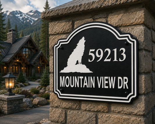 Custom Wolf Address Sign