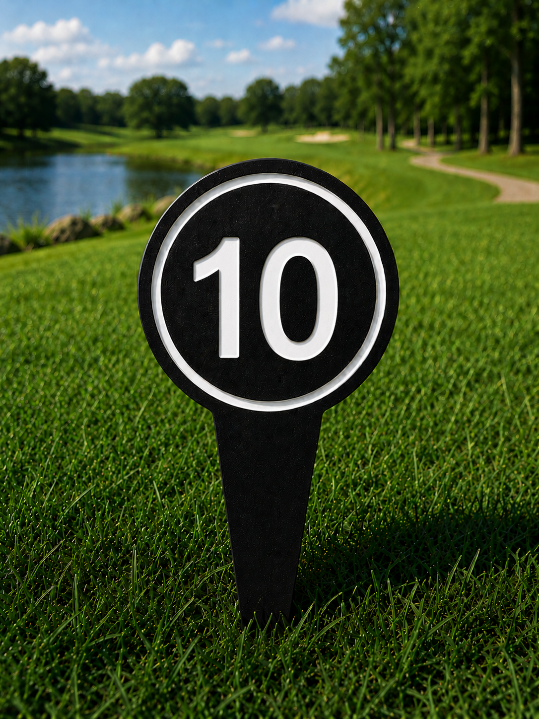 4" Round Golf Course Tee Markers - Individual