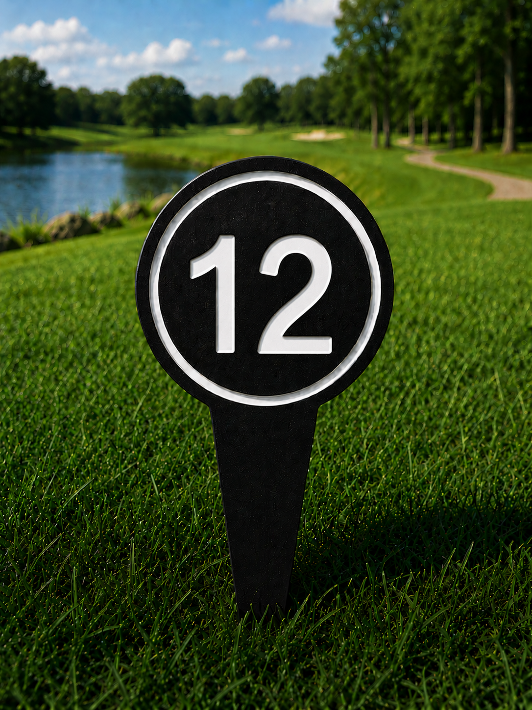 4" Round Golf Course Tee Markers - Individual