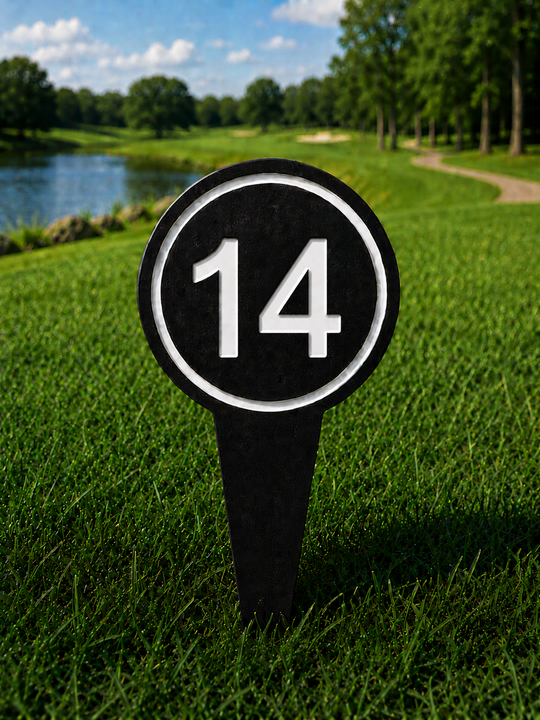 4" Round Golf Course Tee Markers - Individual