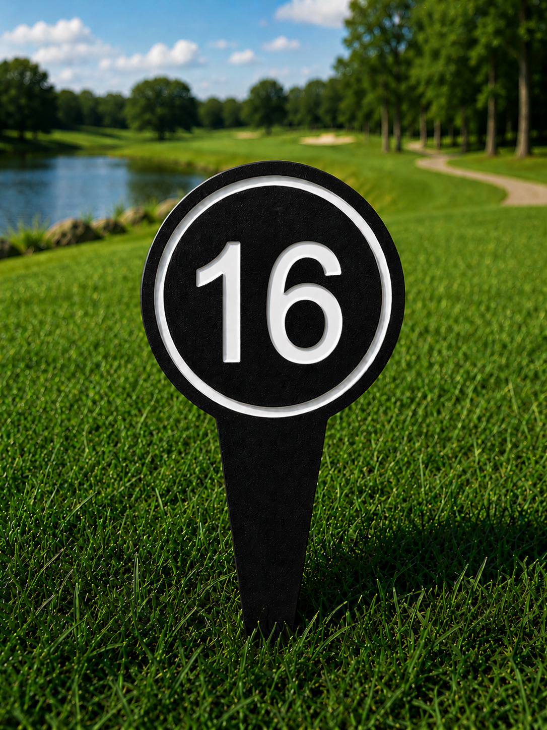 4" Round Golf Course Tee Markers - Individual