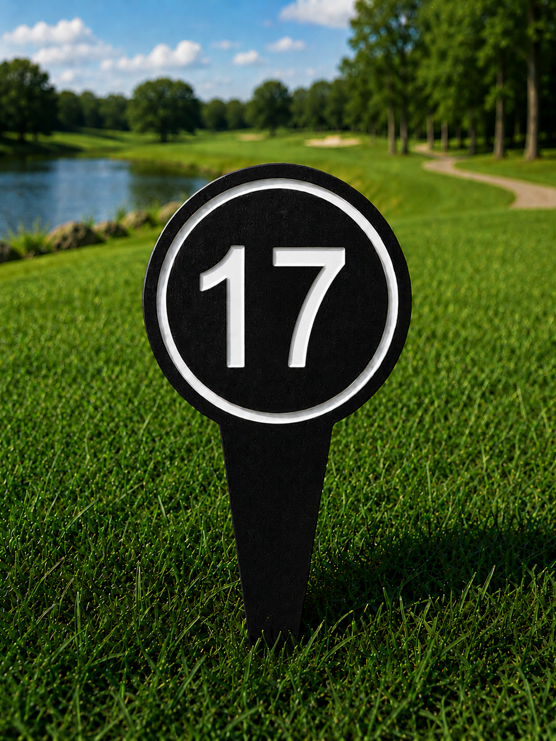 4" Round Golf Course Tee Markers - Individual