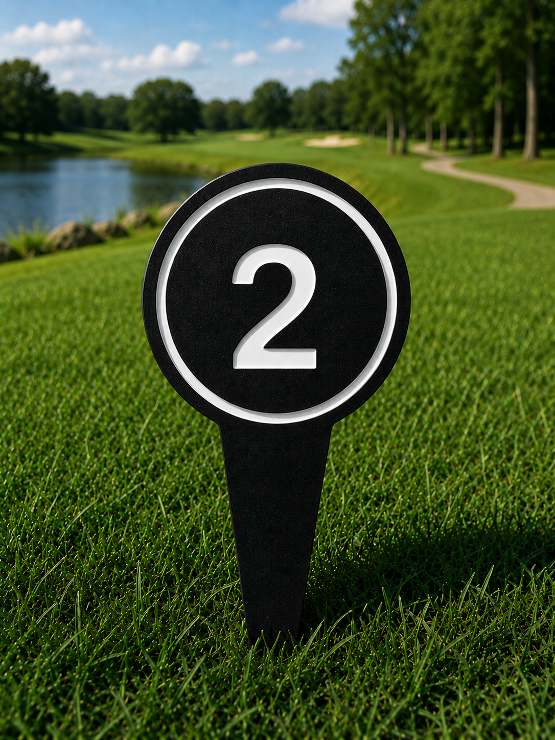 4" Round Golf Course Tee Markers - Individual