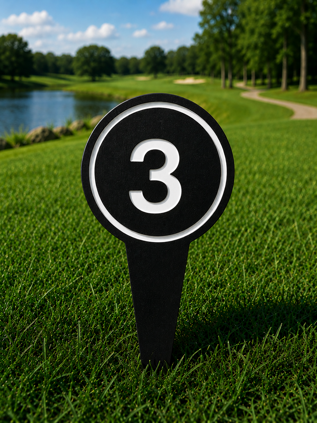 4" Round Golf Course Tee Markers - Individual