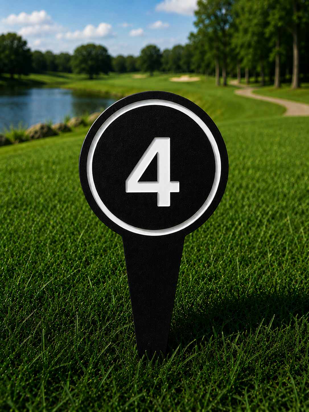 4" Round Golf Course Tee Markers - Individual