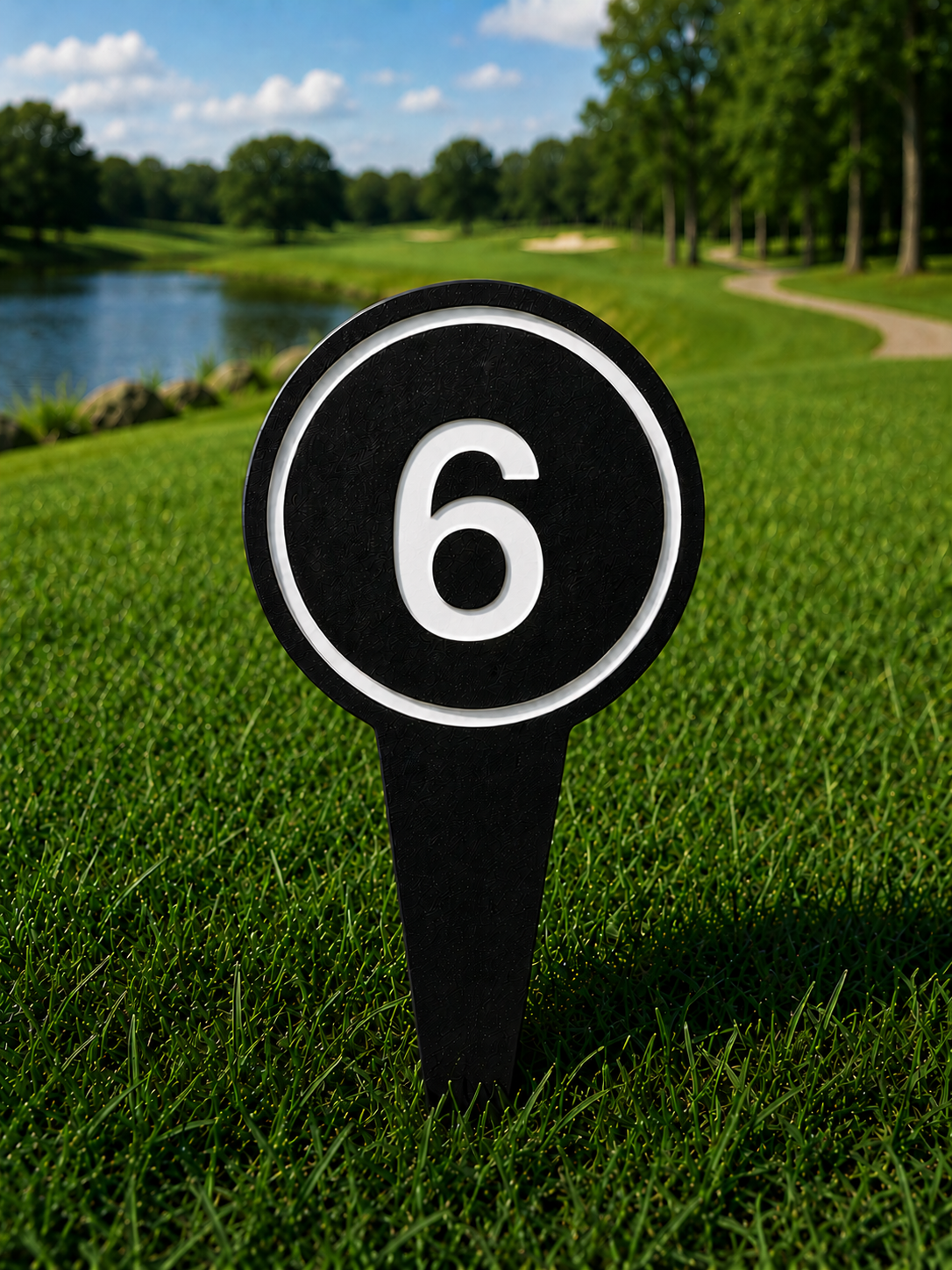 4" Round Golf Course Tee Markers - Individual