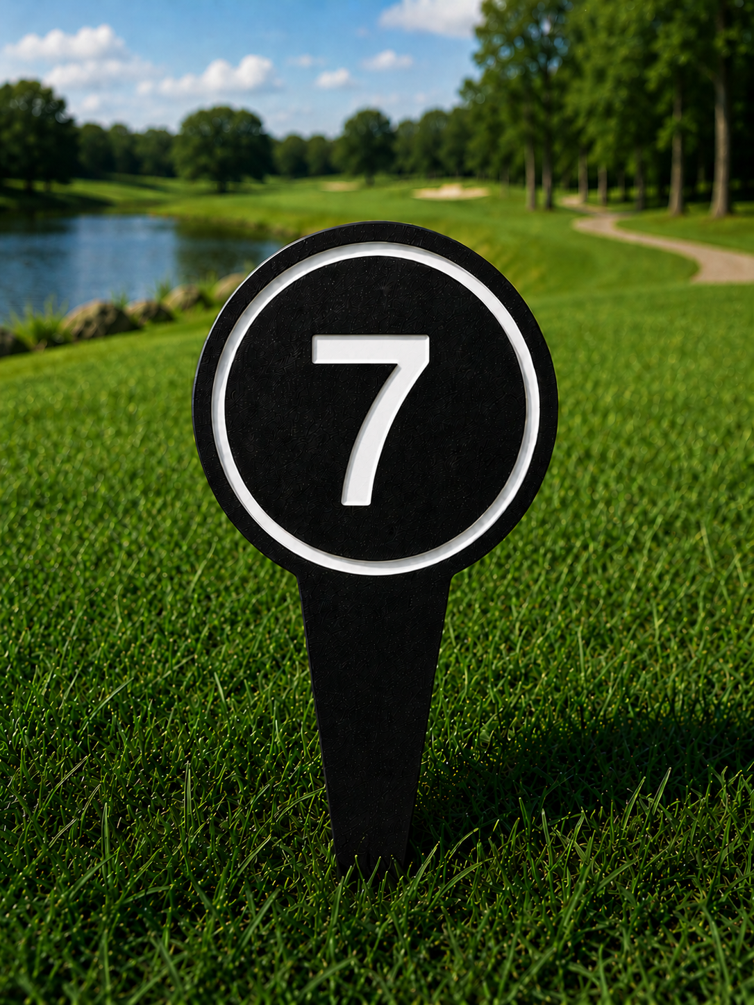 4" Round Golf Course Tee Markers - Individual