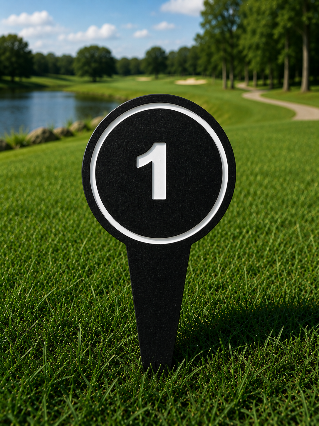 4" Round Golf Course Tee Markers - Individual