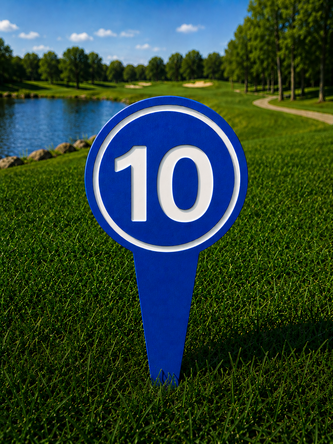 4" Round Golf Course Tee Markers - Individual