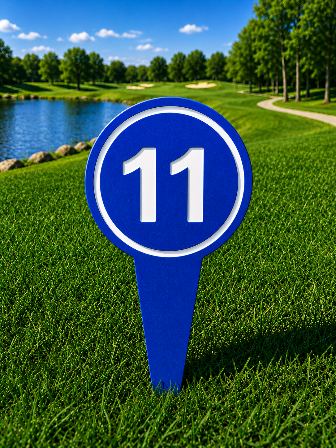 4" Round Golf Course Tee Markers - Individual