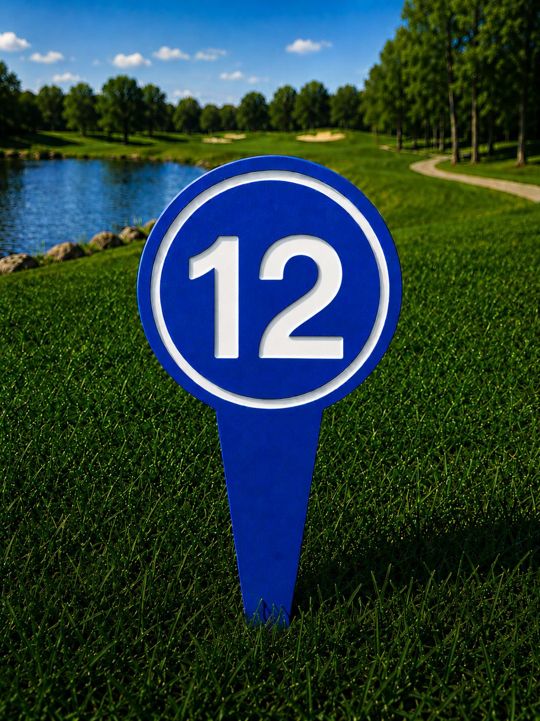 4" Round Golf Course Tee Markers - Individual