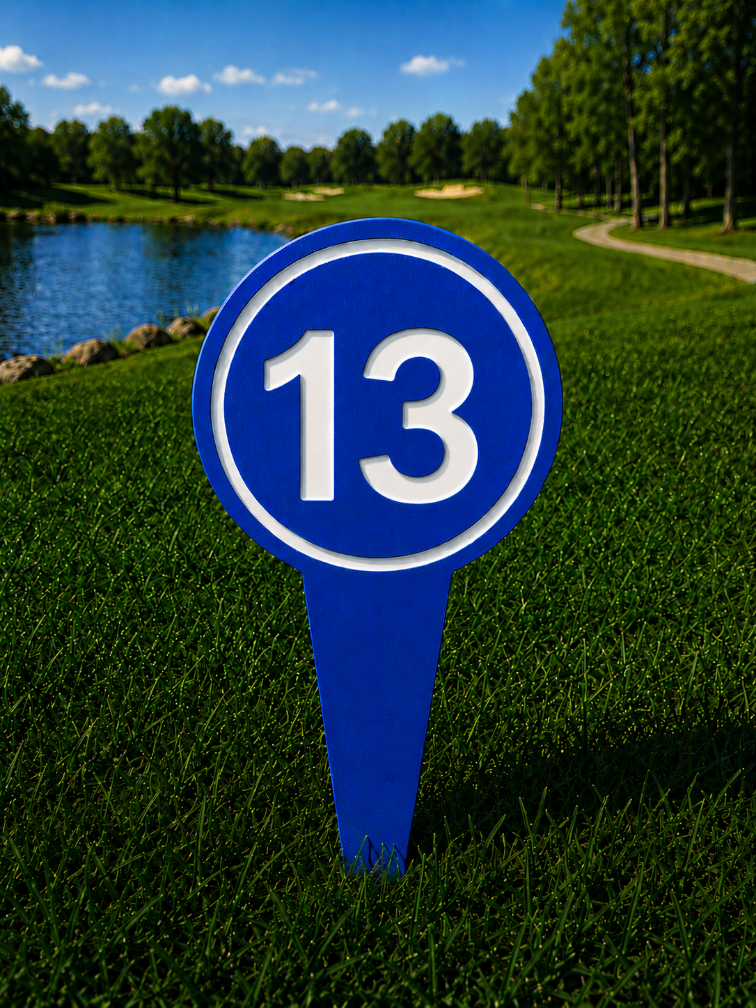4" Round Golf Course Tee Markers - Individual