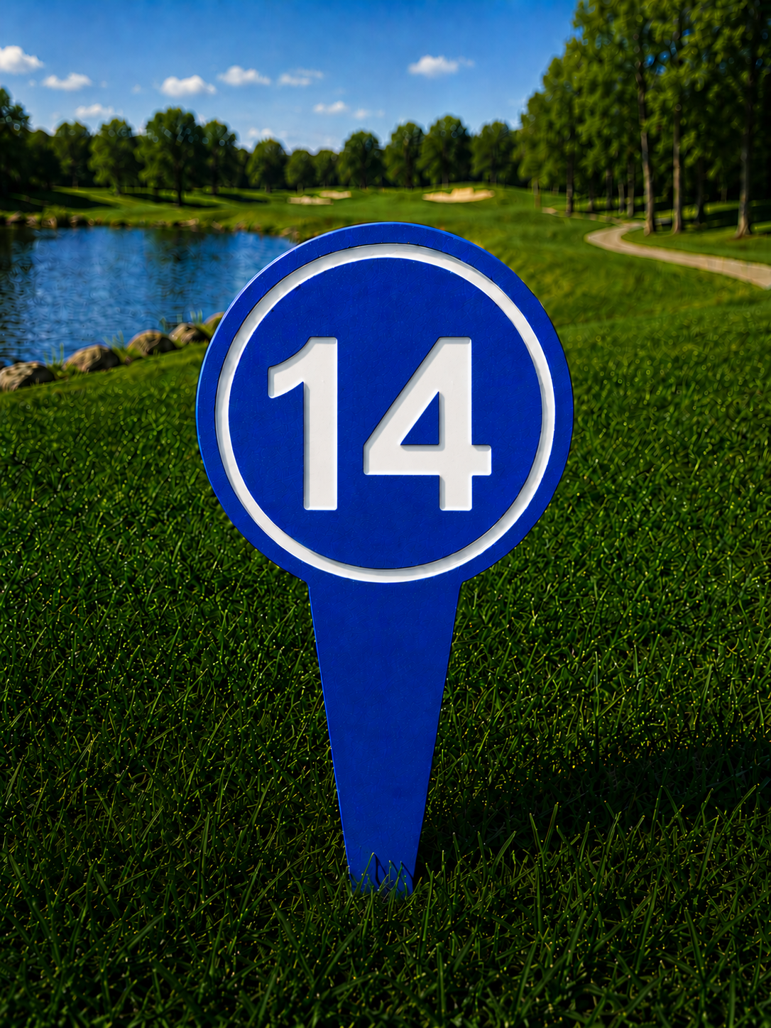 4" Round Golf Course Tee Markers - Individual