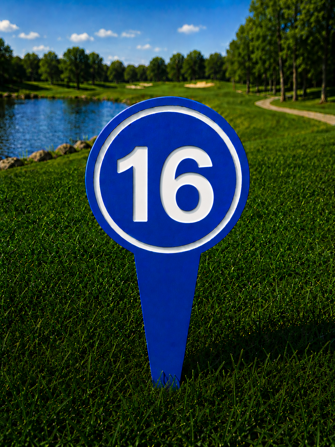 4" Round Golf Course Tee Markers - Individual