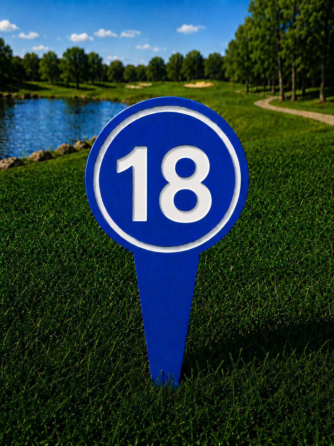 4" Round Golf Course Tee Markers - Individual